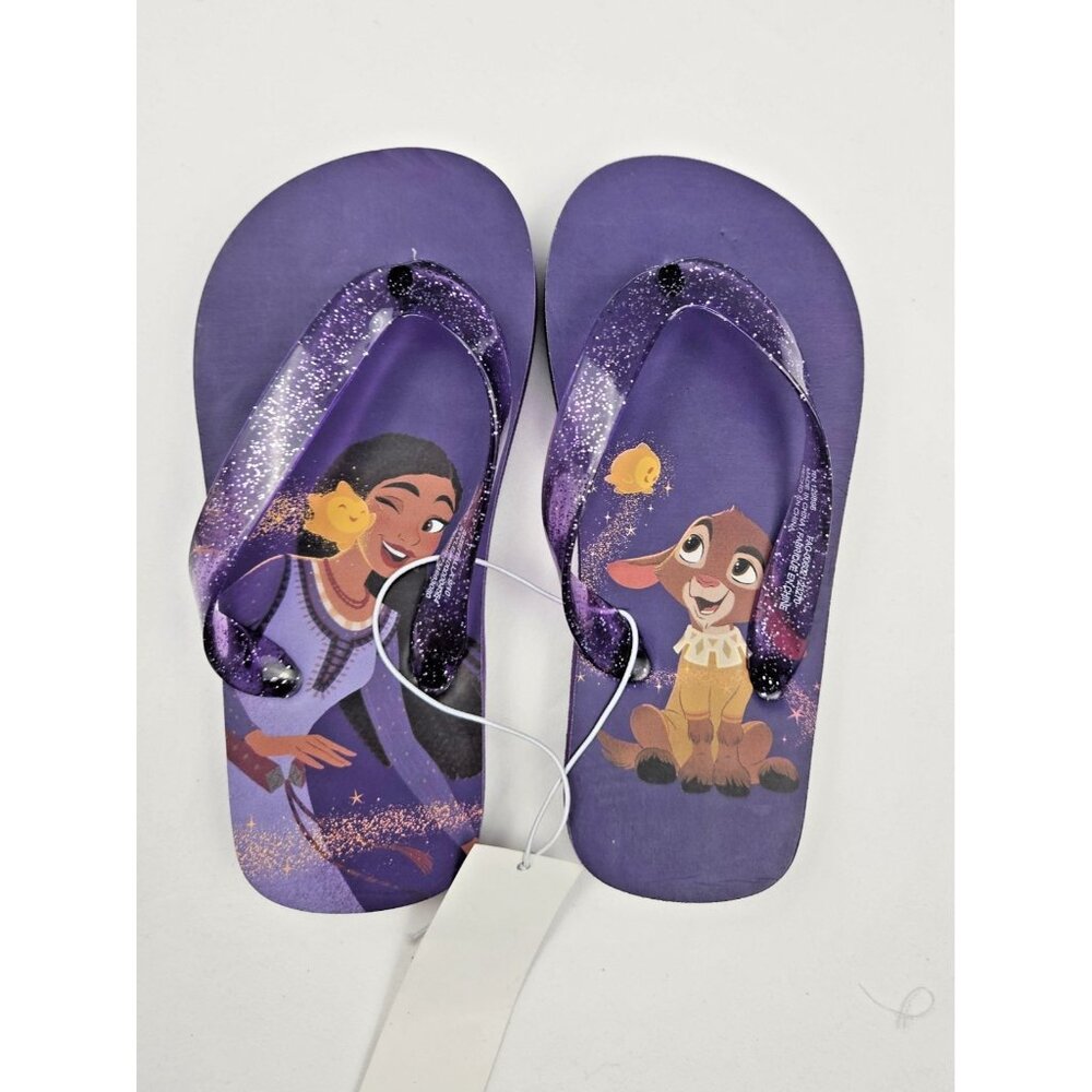 Disney Collection Girl's Wish Purple Flip-Flops Size 9/10 Asha Valentino